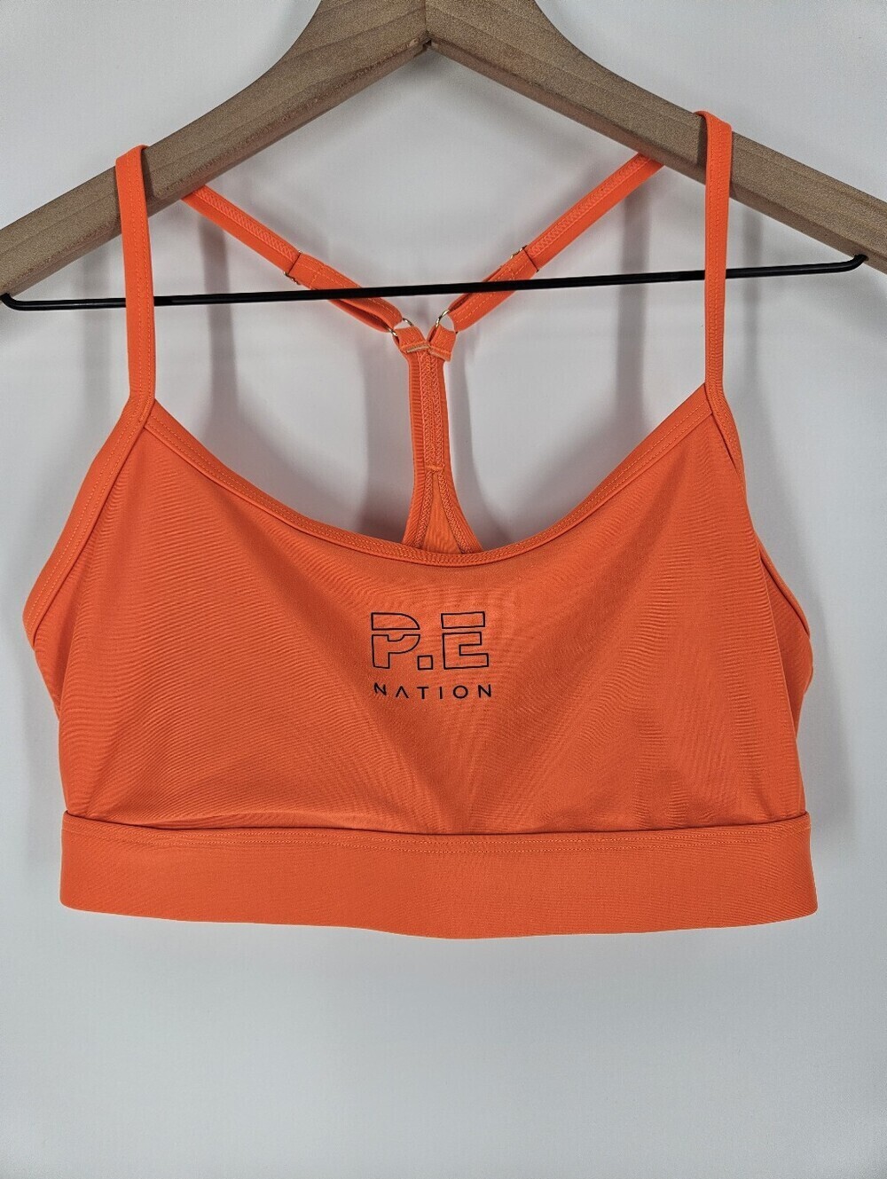 P.E Nation Orange Stadium Racerback Sports Bra